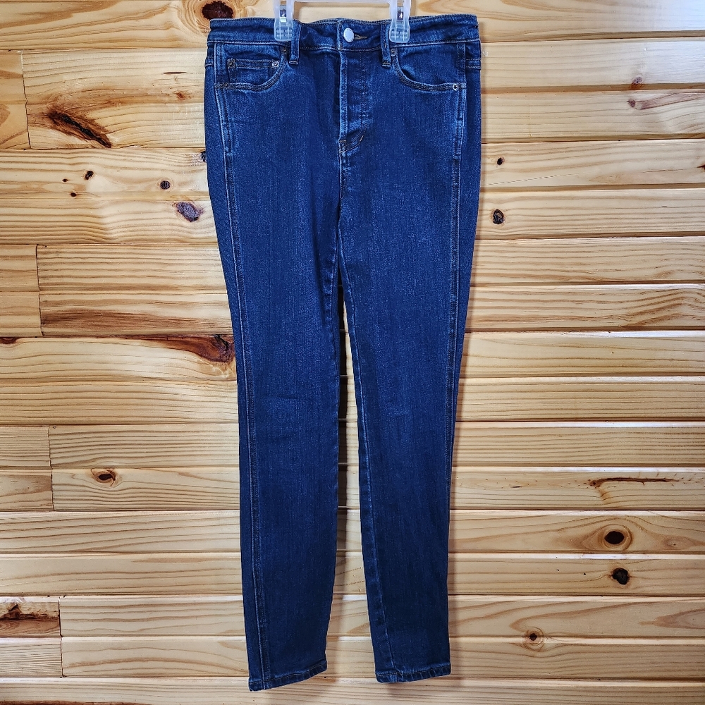 Free People Jeans | Mid-Rise Skinny Button Fly Dark Wash Blue Jean Womens 26